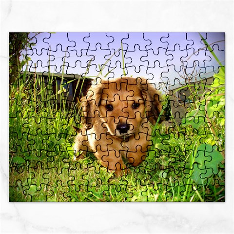 Puppy In Grass Jigsaw Puzzle (Rectangular) from ArtsNow.com Front