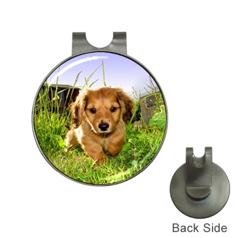 Puppy In Grass Golf Ball Marker Hat Clip from ArtsNow.com Front