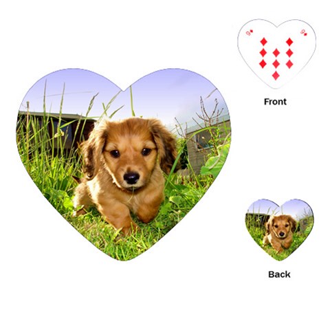 Puppy In Grass Playing Cards (Heart) from ArtsNow.com Front