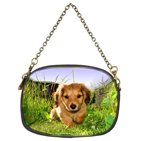 Puppy In Grass Chain Purse (Two Sides) from ArtsNow.com Back