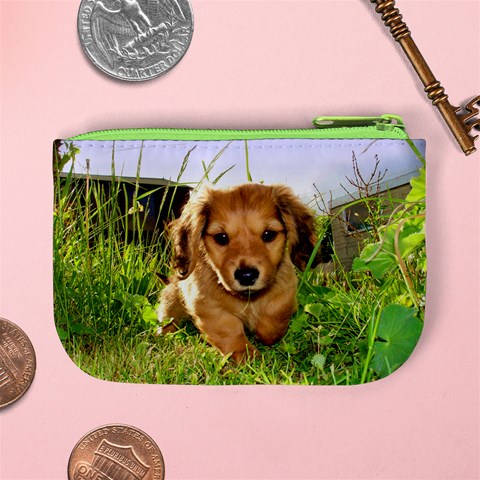 Puppy In Grass Mini Coin Purse from ArtsNow.com Back