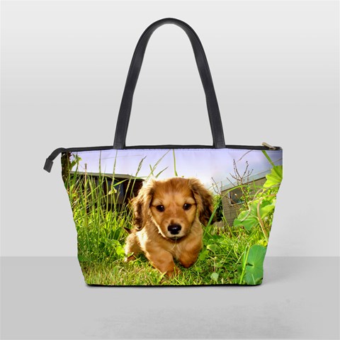 Puppy In Grass Classic Shoulder Handbag from ArtsNow.com Back