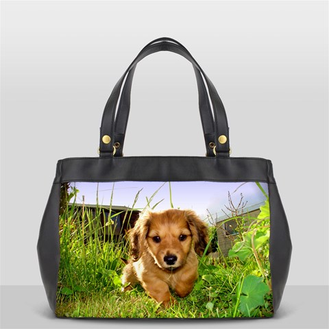 Puppy In Grass Oversize Office Handbag (2 Sides) from ArtsNow.com Back