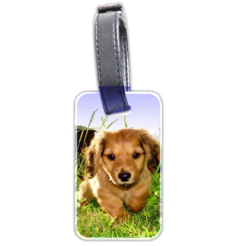 Puppy In Grass Luggage Tag (two sides) from ArtsNow.com Back