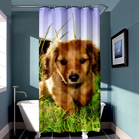 Puppy In Grass Shower Curtain 36  x 72  (Stall) from ArtsNow.com Curtain(36 X72 ) - 33.26 x66.24  Curtain(36 X72 )