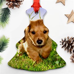 Puppy In Grass Christmas Tree Ornament (Two Sides) from ArtsNow.com Front