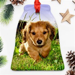 Puppy In Grass Bell Ornament (Two Sides) from ArtsNow.com Front