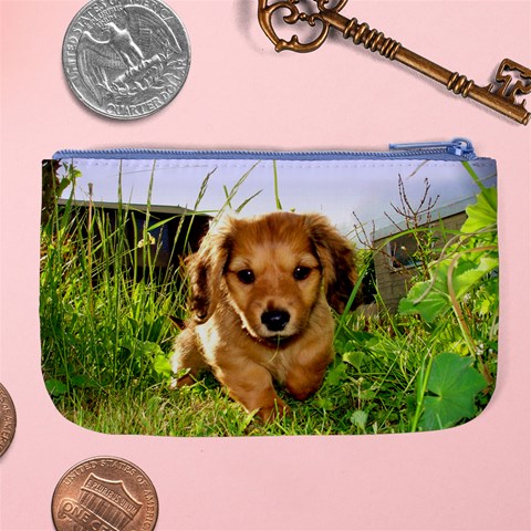 Puppy In Grass Large Coin Purse from ArtsNow.com Back