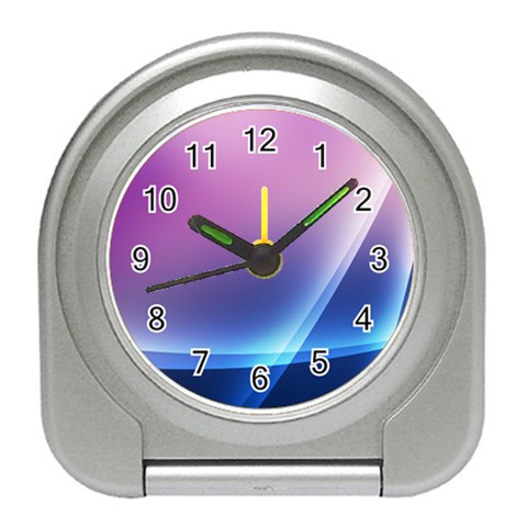 Purple Blue Wave Travel Alarm Clock from ArtsNow.com Front