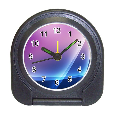 Purple Blue Wave Travel Alarm Clock from ArtsNow.com Front