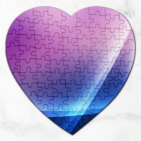 Purple Blue Wave Jigsaw Puzzle (Heart) from ArtsNow.com Front