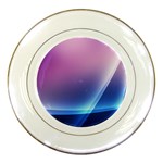 Purple Blue Wave Porcelain Plate