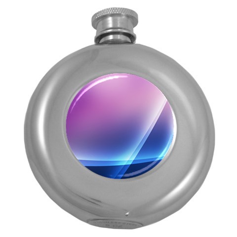 Purple Blue Wave Hip Flask (5 oz) from ArtsNow.com Front