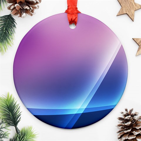 Purple Blue Wave Round Ornament (Two Sides) from ArtsNow.com Front