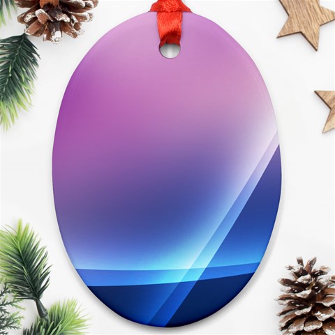 Purple Blue Wave Oval Ornament (Two Sides) from ArtsNow.com Back