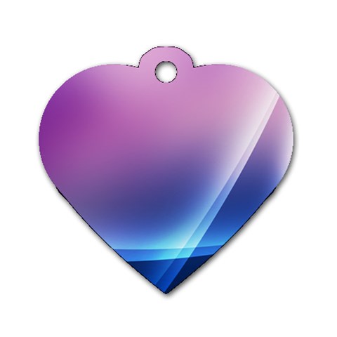 Purple Blue Wave Dog Tag Heart (Two Sides) from ArtsNow.com Back