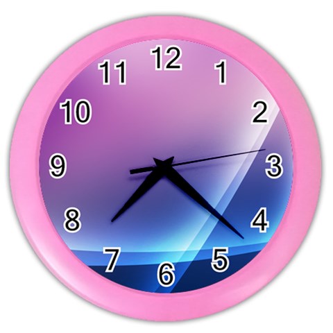 Purple Blue Wave Color Wall Clock from ArtsNow.com Front