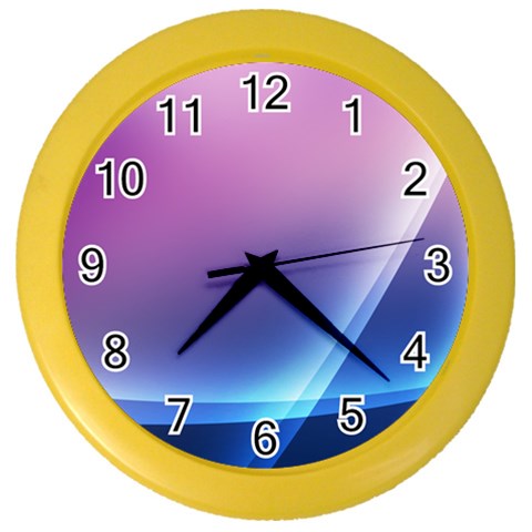 Purple Blue Wave Color Wall Clock from ArtsNow.com Front