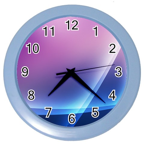 Purple Blue Wave Color Wall Clock from ArtsNow.com Front