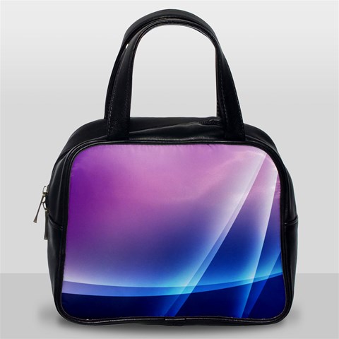 Purple Blue Wave Classic Handbag (Two Sides) from ArtsNow.com Back