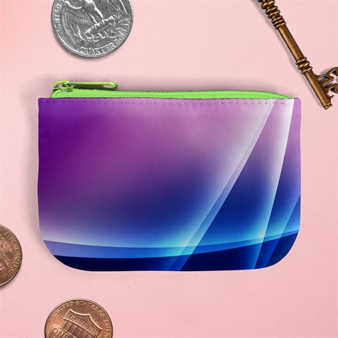 Purple Blue Wave Mini Coin Purse from ArtsNow.com Front