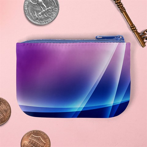 Purple Blue Wave Mini Coin Purse from ArtsNow.com Back