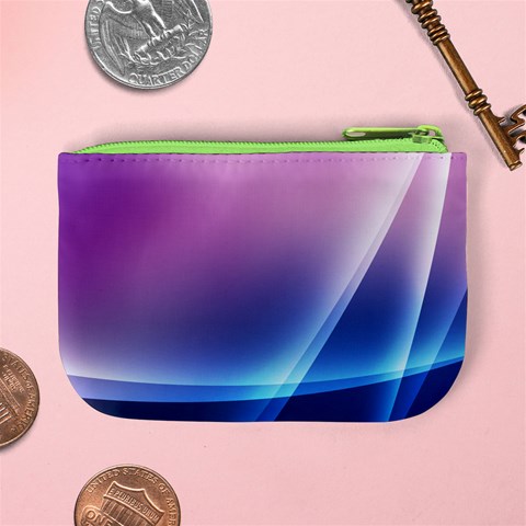 Purple Blue Wave Mini Coin Purse from ArtsNow.com Back