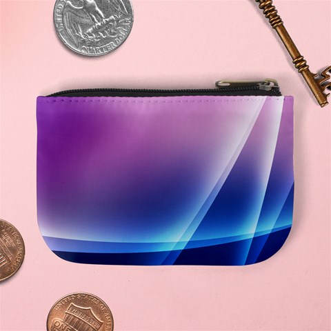 Purple Blue Wave Mini Coin Purse from ArtsNow.com Back