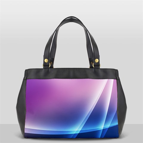 Purple Blue Wave Oversize Office Handbag (2 Sides) from ArtsNow.com Front