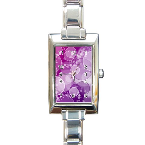 Purple Bubble Art Rectangle Italian Charm Watch from ArtsNow.com Front