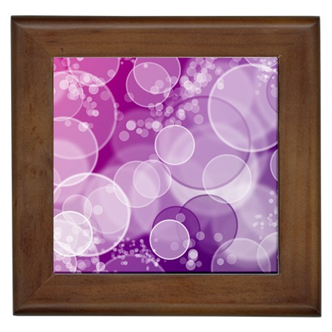 Purple Bubble Art Framed Tile from ArtsNow.com Front