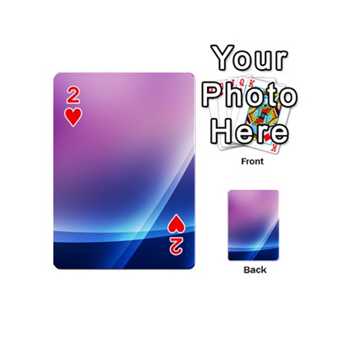 Purple Blue Wave Playing Cards 54 (Mini) from ArtsNow.com Front - Heart2