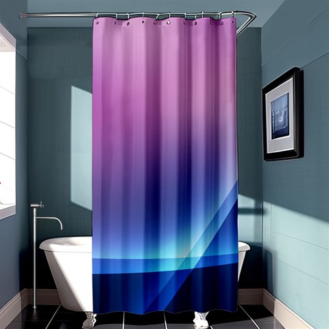 Purple Blue Wave Shower Curtain 36  x 72  (Stall) from ArtsNow.com Curtain(36 X72 ) - 33.26 x66.24  Curtain(36 X72 )