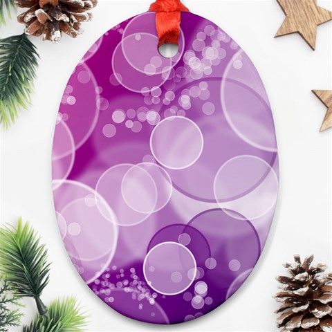 Purple Bubble Art Ornament (Oval) from ArtsNow.com Front