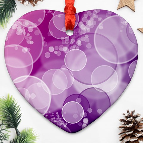 Purple Bubble Art Ornament (Heart) from ArtsNow.com Front