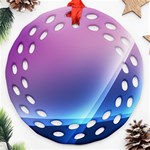 Purple Blue Wave Ornament (Round Filigree)