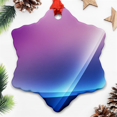 Purple Blue Wave Ornament (Snowflake) from ArtsNow.com Front