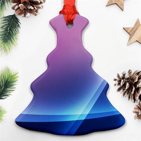 Purple Blue Wave Christmas Tree Ornament (Two Sides) from ArtsNow.com Back