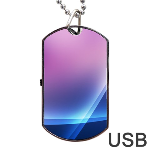 Purple Blue Wave Dog Tag USB Flash (Two Sides) from ArtsNow.com Back