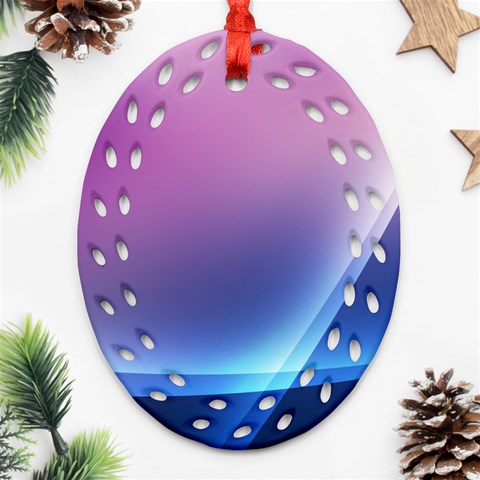 Purple Blue Wave Oval Filigree Ornament (Two Sides) from ArtsNow.com Front