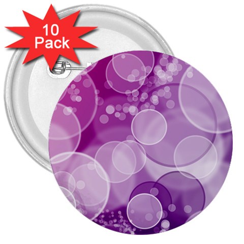 Purple Bubble Art 3  Button (10 pack) from ArtsNow.com Front