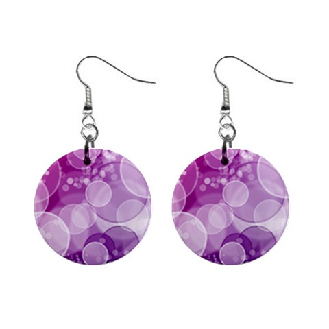 Purple Bubble Art 1  Button Earrings from ArtsNow.com Front