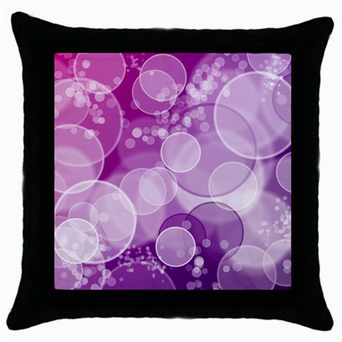 Purple Bubble Art Throw Pillow Case (Black) from ArtsNow.com Front