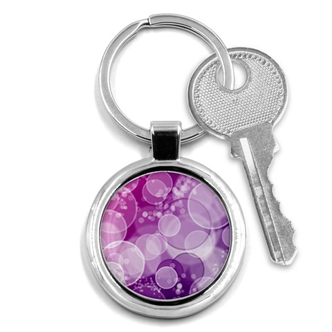 Purple Bubble Art Key Chain (Round) from ArtsNow.com Front