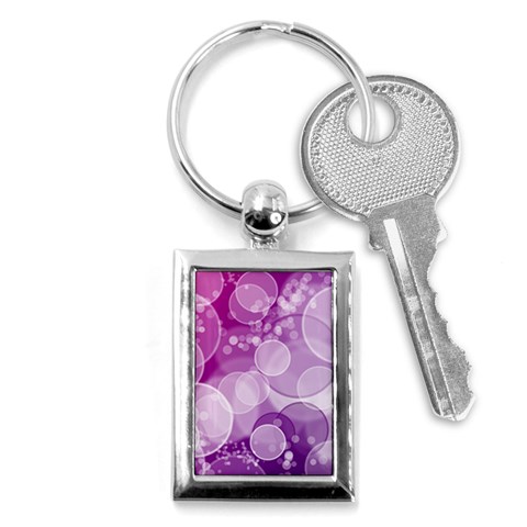 Purple Bubble Art Key Chain (Rectangle) from ArtsNow.com Front