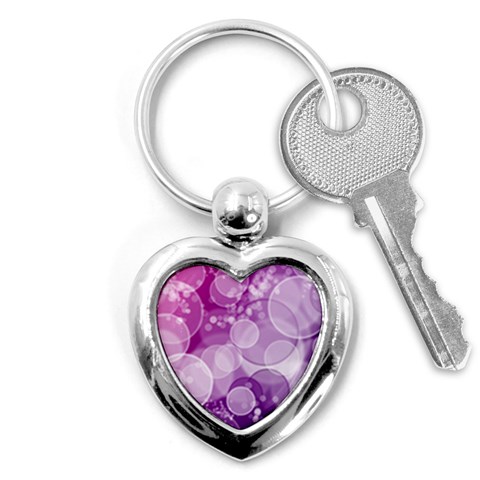 Purple Bubble Art Key Chain (Heart) from ArtsNow.com Front