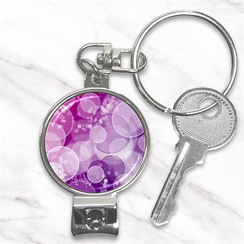 Purple Bubble Art Nail Clippers Key Chain from ArtsNow.com Front