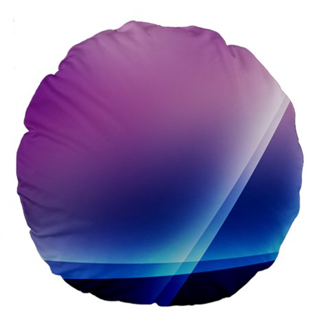 Purple Blue Wave Large 18  Premium Round Cushion  from ArtsNow.com Back