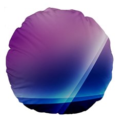 Purple Blue Wave Large 18  Premium Round Cushion  from ArtsNow.com Back