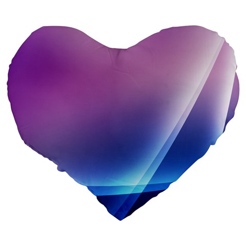 Purple Blue Wave Large 19  Premium Heart Shape Cushion from ArtsNow.com Back